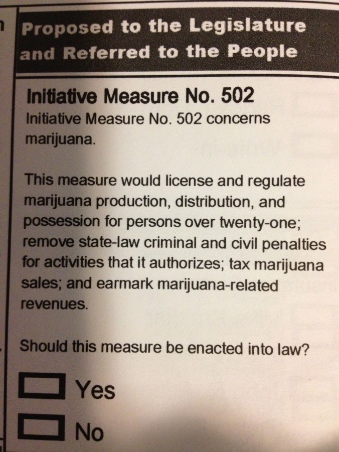Initiative 502 on the State of Washington ballot