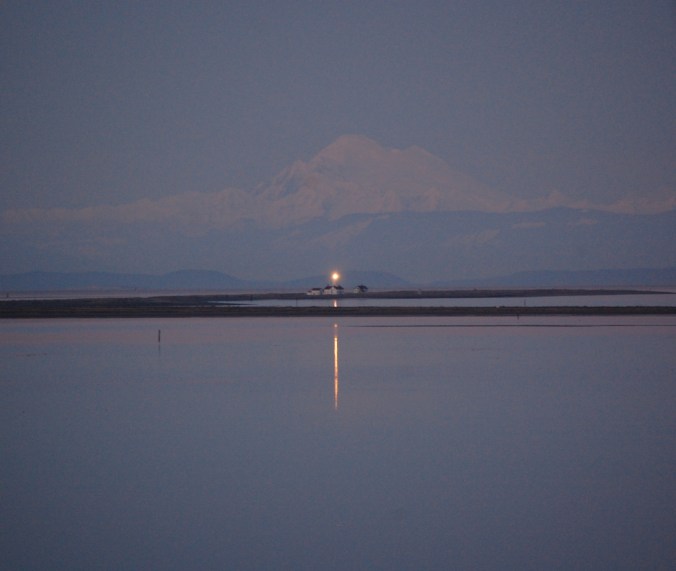 New Dungeness Light Station with Mt. Baker in the Background - Dungeness Spit, Washington