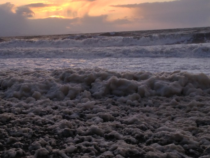 Seafoam and a Storm Coming in - Dungeness National Wildlife Refuge - Sequim, WA