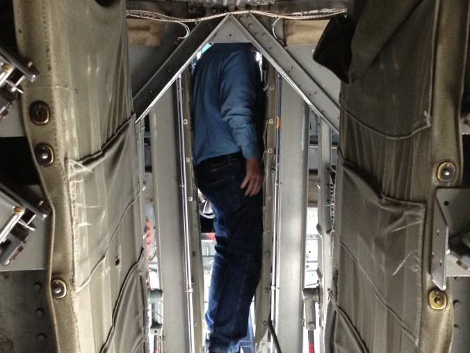 Catwalk though bomb bay - B-24 Liberator - "Witchcraft"