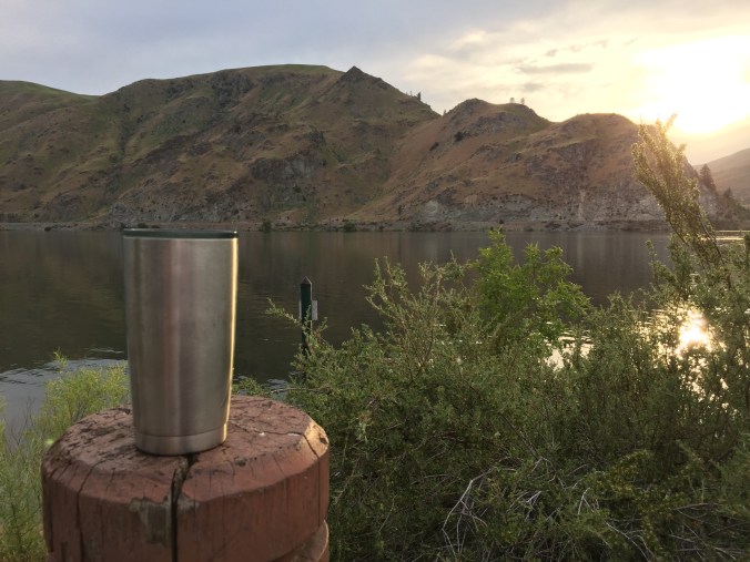 A Cocktail on the Columbia River at Sunset